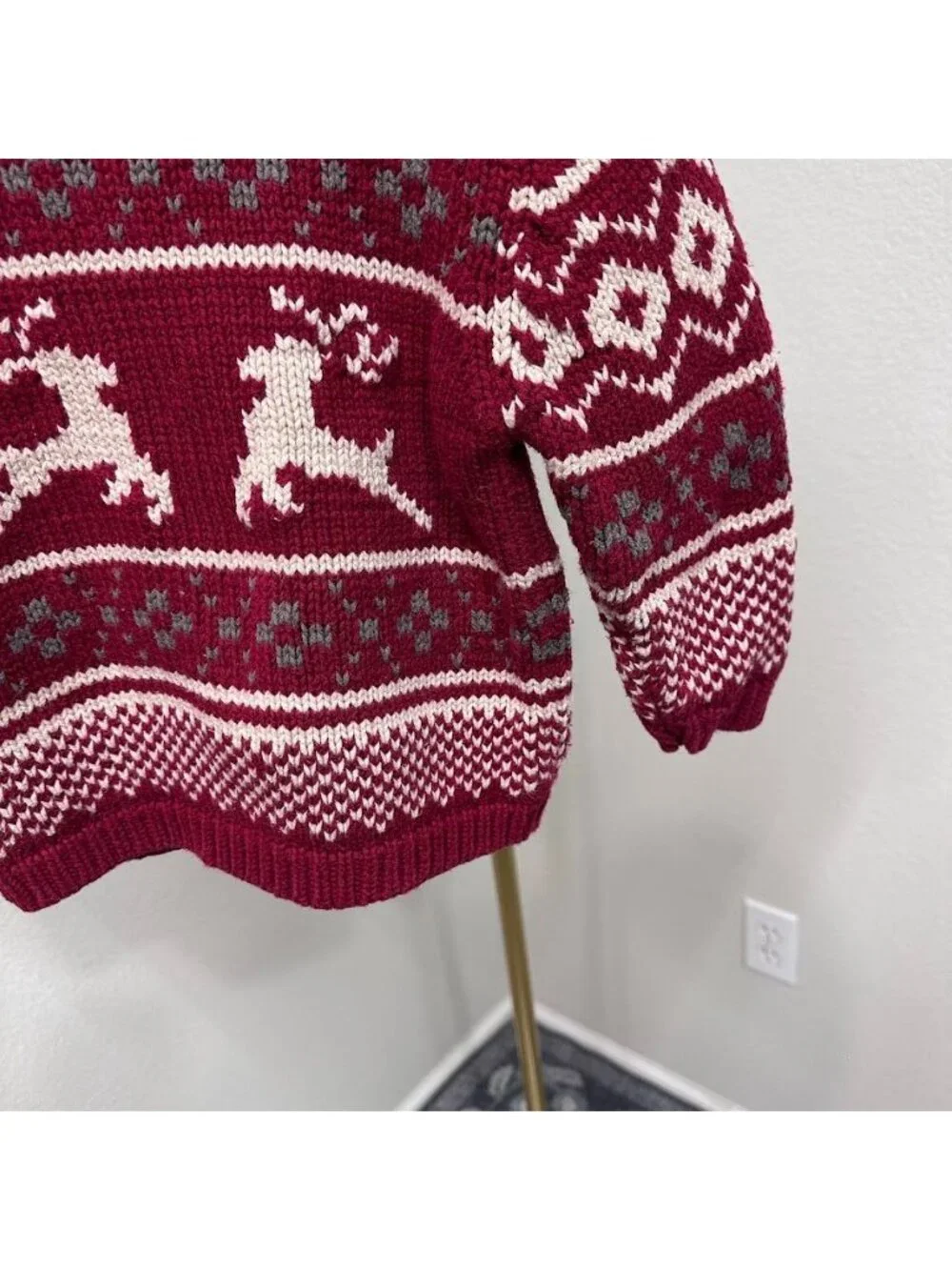 VTG Baby Gap Fair Isle Reindeer Knit Christmas Sweater Holiday Toddler Size 2